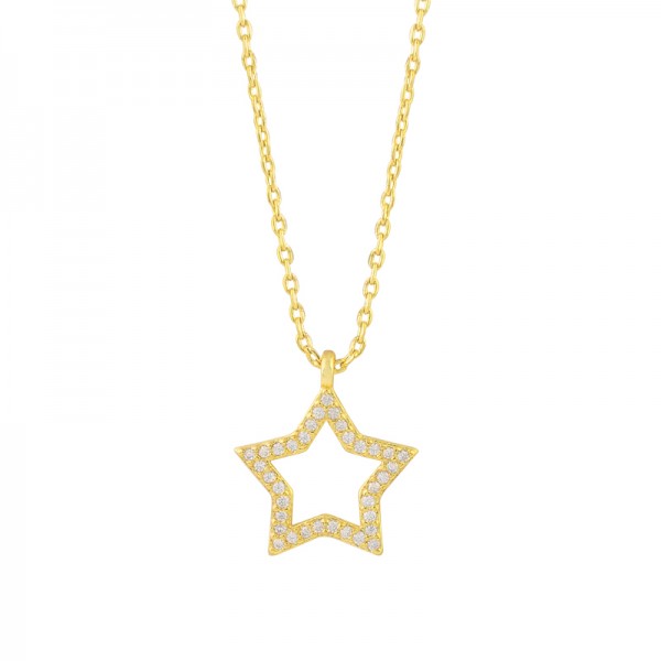Latest Trending Fashion 925 sterling silver gold-plated star pendant Beautiful Minimalist Star Charm Chain Necklace Jewelry