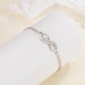 High Quality 925 sterling silver Jewelry Classic Fashion Infinity 8 Rhinestone Charm Bracelet for Women