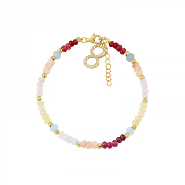 Bohemia Summer Handmade Colorful Seed Beads Small Cute 925 sterling silver 8-character pendant Bracelet For Women