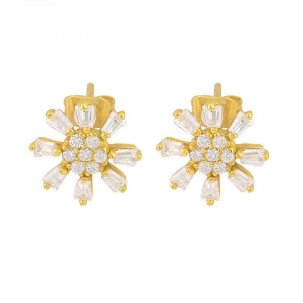 Original Design High Grade Snowflake Earrings with Zircon Inlaid Women's Simple Fashion Earrings S925 Sterling Silver Ladies Earrings