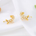 The New S925 Sterling Silver Simple Osmanthus Branch Style Earrings with Korean Style INS Light Luxury Versatile Earrings