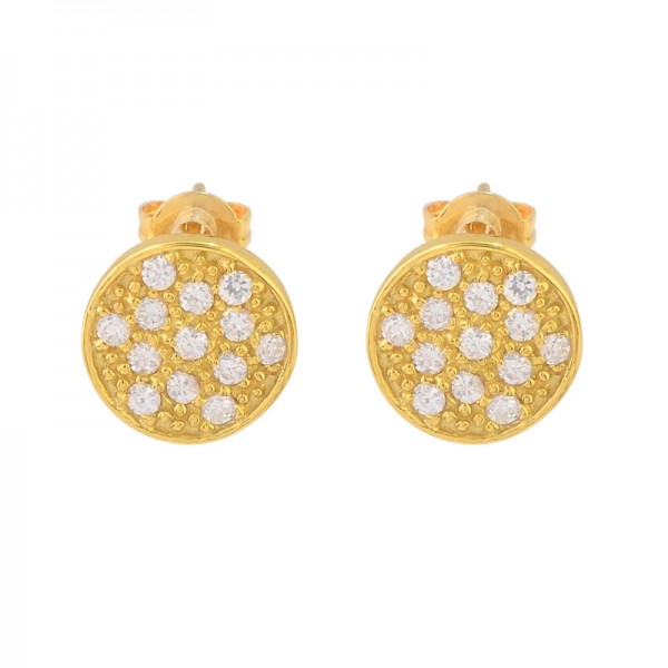 New minimalist round S925 sterling silver inlaid zircon earrings, small and fashionable, versatile earrings, trendy earrings for women