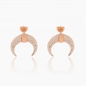 New minimalist and exaggerated European and American style moon earrings with women's inlaid zircon cold style earrings, with a sense of fashion and niche design