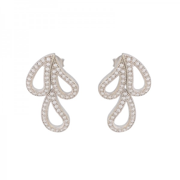 New S925 Sterling Silver Small and Luxury Bow Earrings for Women Inlaid with Zircon Earrings, Elegant and Elegant Earrings